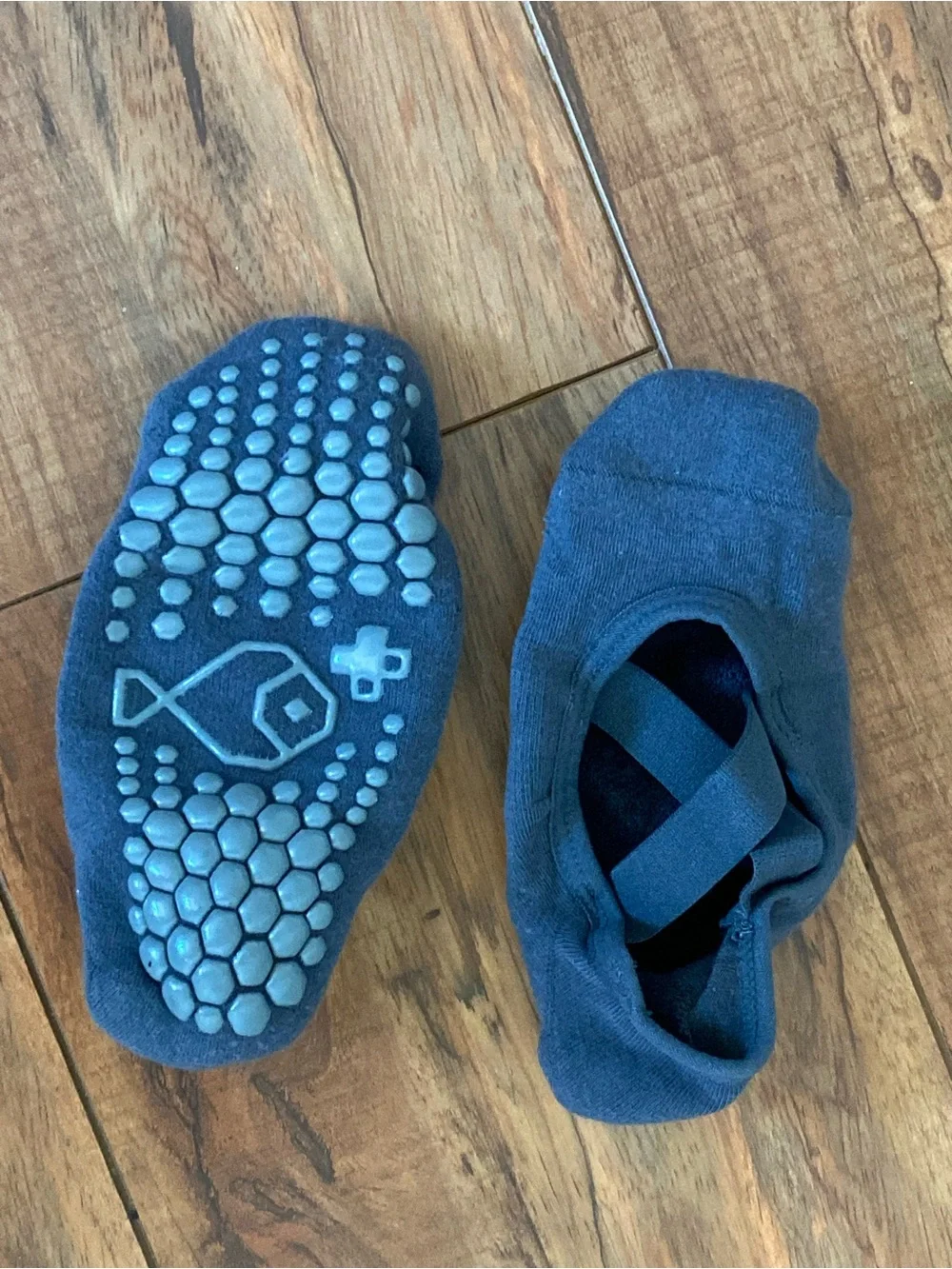 Kids Navy Blue Slip-On Ballet Shoes with Grip Sole